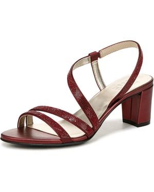 Naturalizer S Vanessa2 Rhinestone Embellished Strappy Heeled Sandal Cranberry Red 7 W - Brown