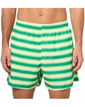 Lacoste Striped Swim Trunks - Green