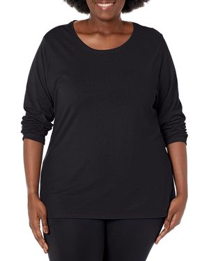 Hanes Just My Size Plus Size Long Sleeve Tee - Black