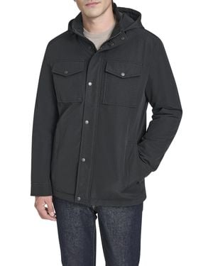 Cole Haan Everyday Cotton-touch Field Jacket With Quilted Lining - Black