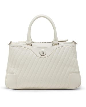 Steve Madden Veera Diagonal Quilted Satchel - White