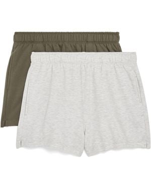 Danskin 2 Pack Fleece Pull On Shorts - White
