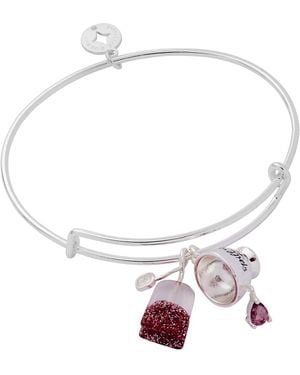 ALEX AND ANI Spill The Tea' Cup & Tea Bag Charm Bangle - Metallic