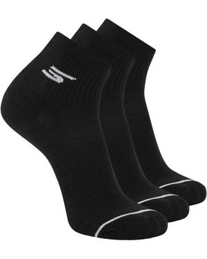 Skechers 3-pack Performance Pickleball Quarter Crew Socks - Black