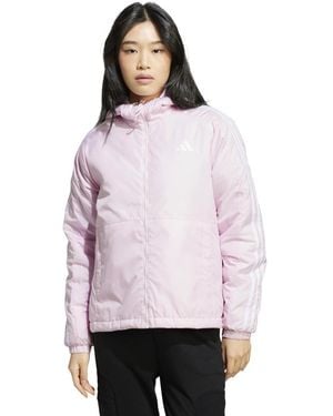 adidas Essentials 3-stripes Insulated Hooded Jacket - Red