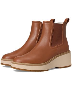 Cole Haan Zerogrand Cityquest Waterproof Wedge Boots Boots British Tan/Ivory 6 B - Brown