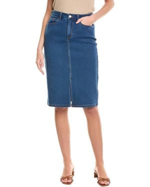 Jones New York Stretch Denim Pencil Skirt - Blue