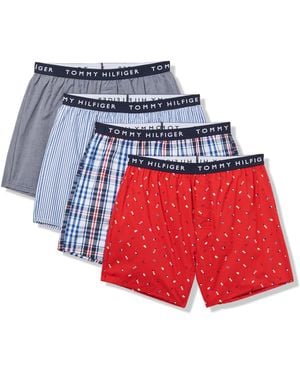 Tommy Hilfiger Cotton Classic 4-pack Woven Boxer - Red