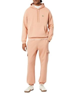 Lacoste Regular Fit Non-brushed Fleece Cargo Sweatpants - Natural