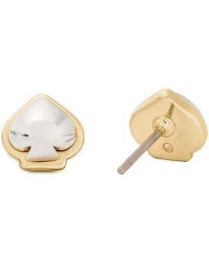 Kate Spade Brass Sculpted Spade Stud Earrings - Multicolor