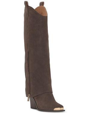 Jessica Simpson Astoli Faux Suede Embellished Cowboy, Western Boots - Brown