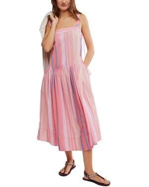 Free People Primavera Stripe Midi - Pink