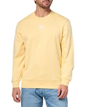 Lacoste Printed Fleece Sweatshirt - Yellow