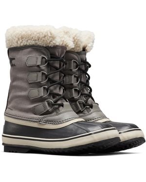 Sorel Women's Winter Carnival Waterproof Boot - Quarry, Black - 5.5 - Brown