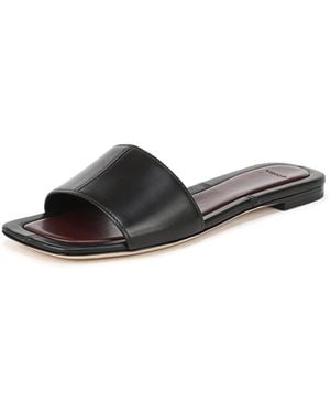 Vince S Valeria Slide Sandal Black Smooth Leather 6 M
