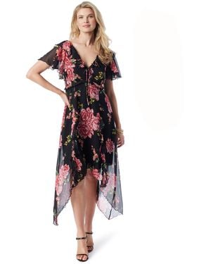 Jessica Simpson Maila High-low Hem Ruffle Maxi Dress With Linning Standard - Red