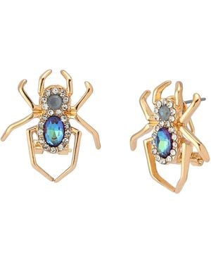 Betsey Johnson Spider Stud Earrings - Metallic