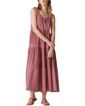 Lucky Brand Lace Tiered Knit Maxi Dress - Purple