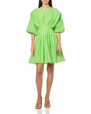 Trina Turk Pleated A Line Dress - Green