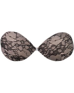 Tahari Self-adhesive Silicone Front-closure Lace Bra - Brown