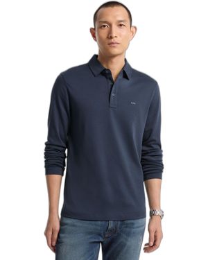 Michael Kors Long Sleeve Sleek Mk Polo - Blue