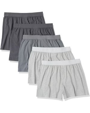 Amazon Essentials Boxer Corti in Jersey di Cotone - Grigio