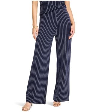NIC+ZOE Nic+zoe Petite 30" Destination Stripe Wide-leg Knit Pants - Blue