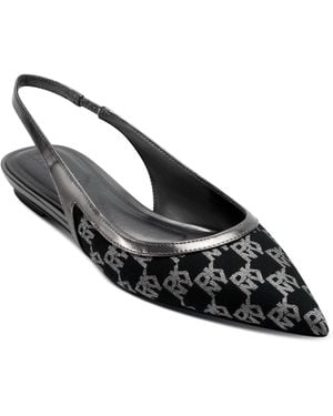 DKNY Millbury Slingback Pointed Toe Ballet Flat Pump - Black