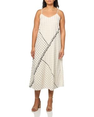 Lucky Brand Textured Patchwork Dress - Natural