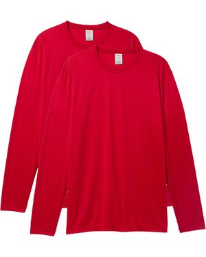 Hanes Long Sleeve Cool Dri T-shirt Upf 50+ - Red
