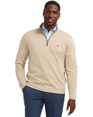 Izod Quarter Zip Microfleece Long Sleeve Shirt - Natural