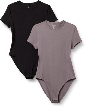 Amazon Essentials Body a iche Corte Aderente in Cotone Elasticizzato Donna - Grigio