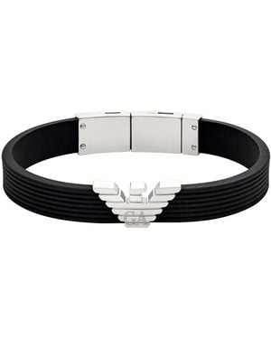 Emporio Armani Black Silicone Id Bracelet