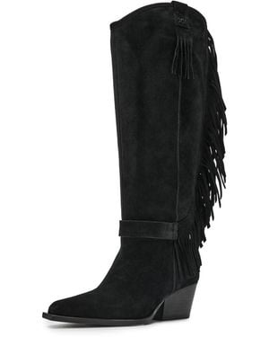 Free People Faith Fringe Western Boots - Black