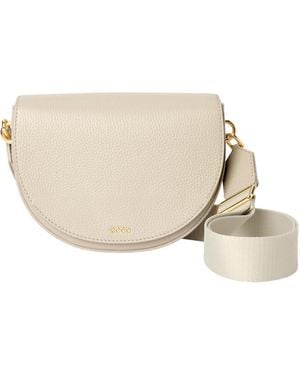 Ecco Classic Saddle Crossbody Bag - Natural