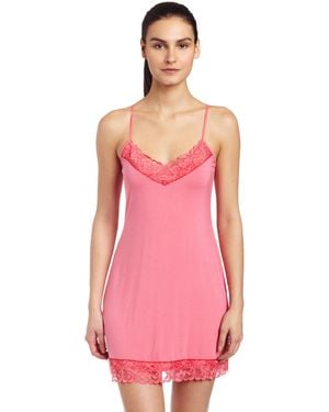 Natori Josie By Mya Chemise,watermelon/lace,large - Pink