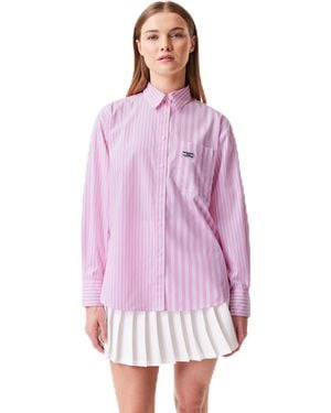 Lacoste X Bandier Striped Cotton Poplin Shirt - Purple