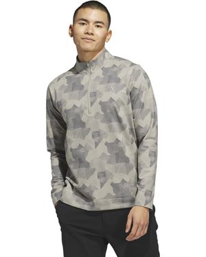 adidas Go-To Printed Quarter-Zip Pullover - Gray