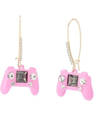 Betsey Johnson Straight A's Game Controller Dangle Earrings - Pink