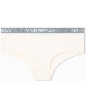 Emporio Armani Iconic Logo Band Cheeky Brief - White