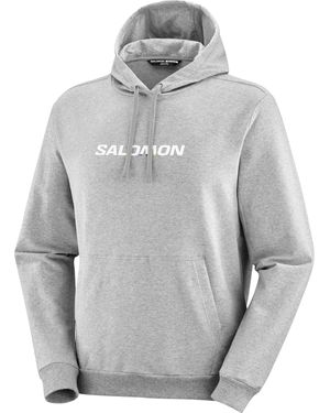 Salomon Logo Performance Sportswear Hooded Sweatshirt - Gray