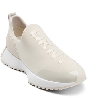 DKNY Nallen Slip On Sneaker With Logo - White