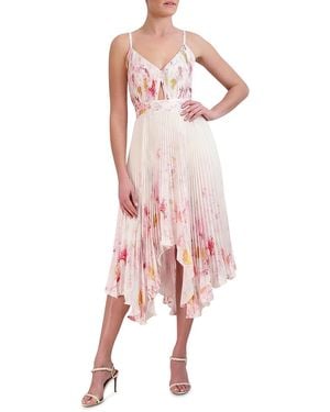 BCBGMAXAZRIA Fit And Flare Midi Cocktail Dress - Pink