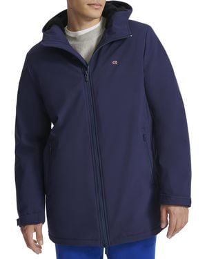 Champion Mid-length Soft Shell Performance Jacket With Sherpa Lining - Blue