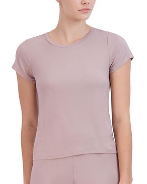 Steve Madden Ribbed Short-sleeve Sleep Tee - Purple