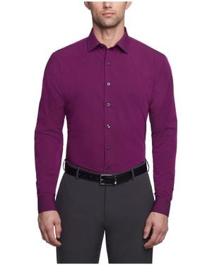 Kenneth Cole Ungelistetes Kleid Shirt Solid Klassisches Hemd - Lila
