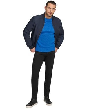 Calvin Klein Lightweight Water Resistant Flight Bomber Jacket - Blue