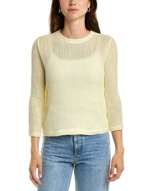 Vince S Bracelet Slv Crew,pale Lemon,medium - White