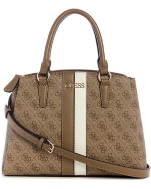 Guess Larisha 3 Compartment Satchel - Brown