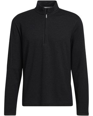 adidas Golf 3-stripes Quarter Zip Pullover - Black